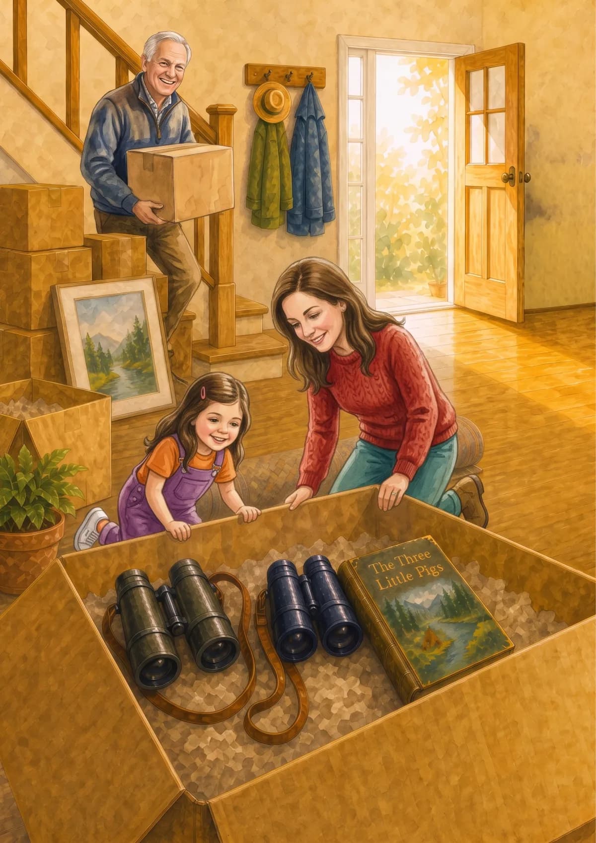 Family room, unpacking