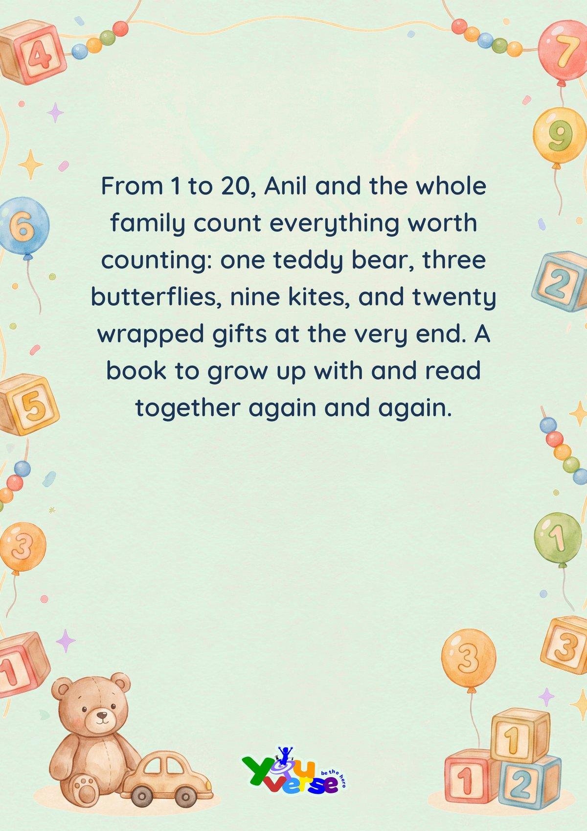 Back cover: from 1 to 20, the whole family counts everything worth counting