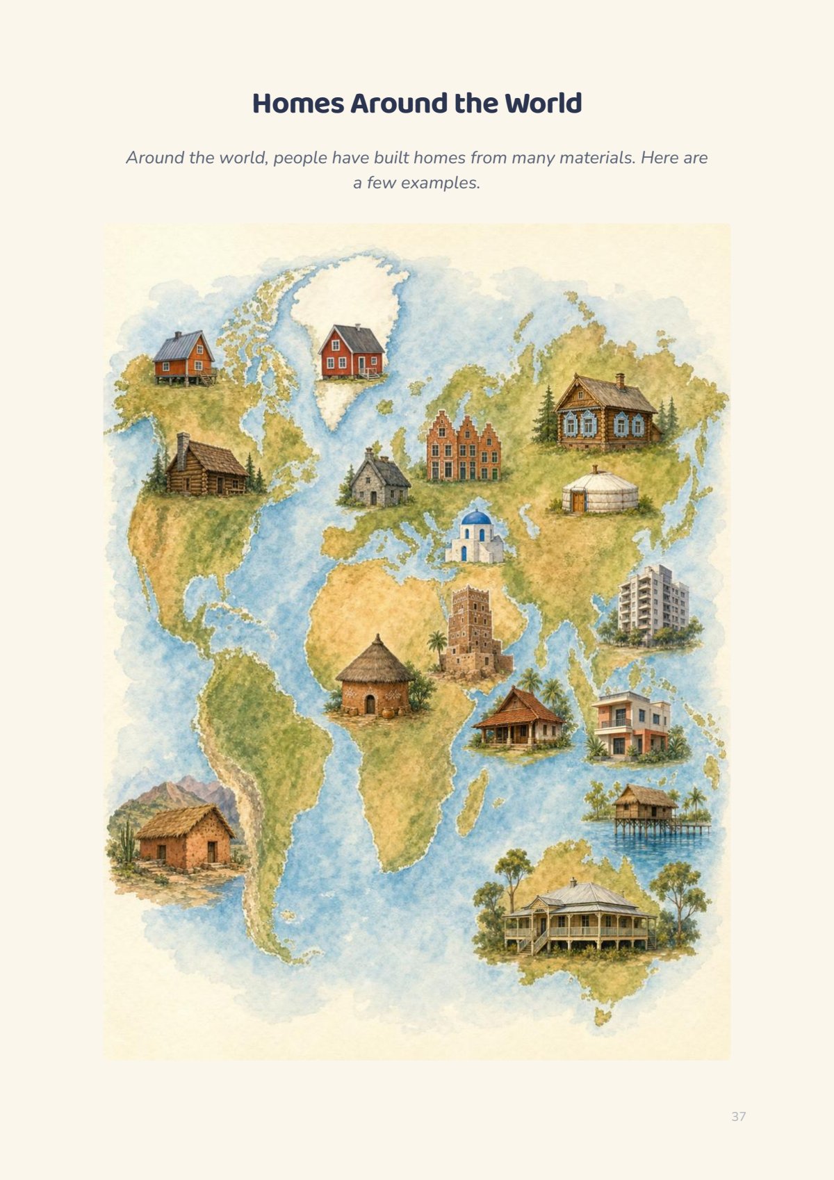 Homes Around the World: a map of houses built from many materials